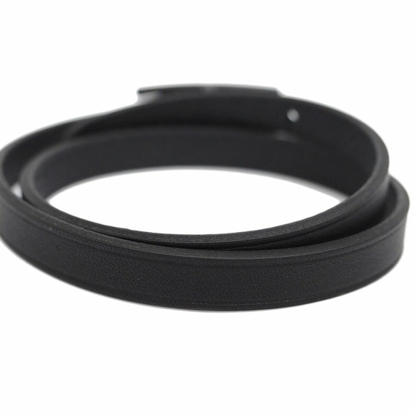 HERMES Leather Bracelet Biapi Double Tour Black So H010700CHAA Size T5 Men's - Picture 3 of 9